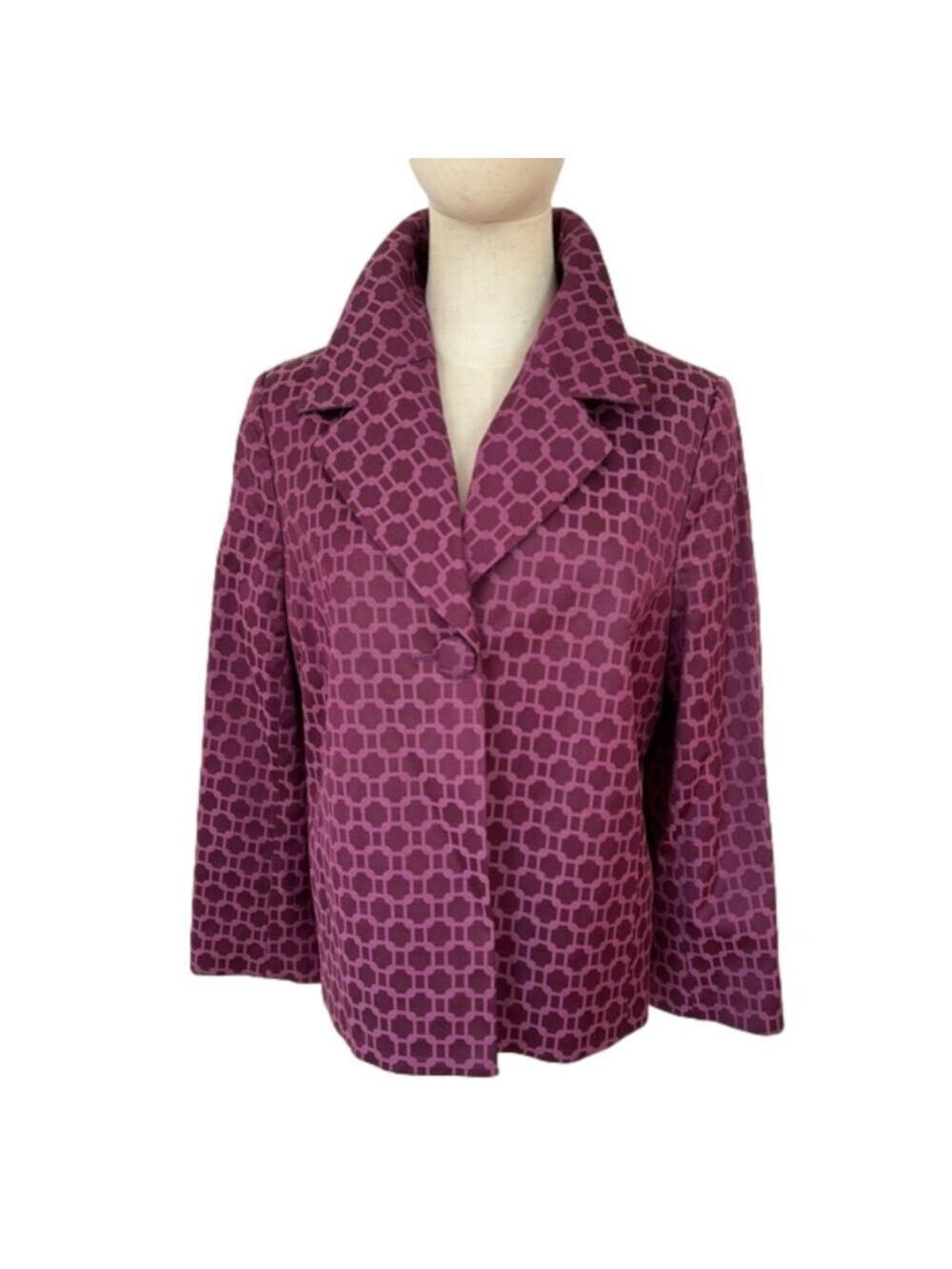 90s NWOT JUDITH HART QUIET LUXURY PURPLE ASIAN INSPIRED CROPPED SWING JACKET 14P